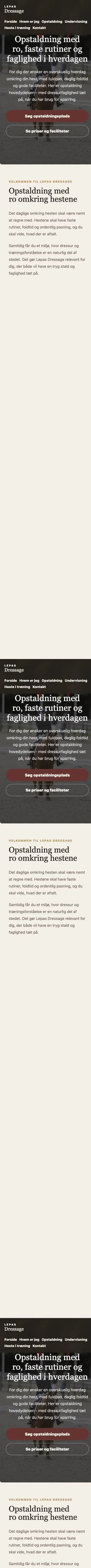 Lepas Dressage hjemmeside på mobil